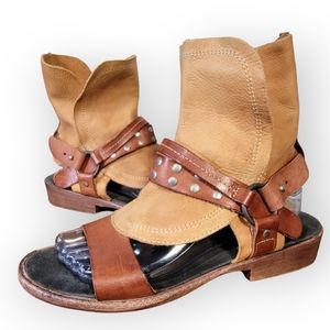 Free People | 38 Everything Went West Sandal Boho Artisan Leather Ankle Wrap